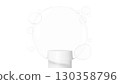 多個水滴和一個白色基座。透明背景。 3D影像。 (PNG) 130358796