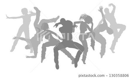 Dancers Silhouette Street Dance Poses Silhouettes Dancers Silhouette Street Dance Poses Silhouettes 130358806