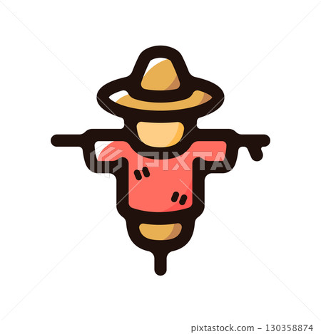 稻草人插圖圖示（農業、工具、園藝材料） 130358874