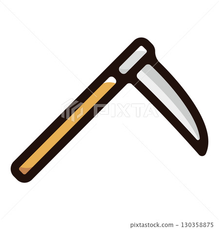 大鐮刀、鐮刀、鐮刀插圖圖示（花園、工具、園藝材料） 130358875