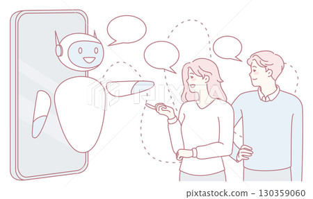 Engaging in an Interactive Conversation Session with a Friendly Robot Companion Today 130359060
