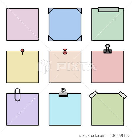 便利貼和記事本插畫素材 130359102