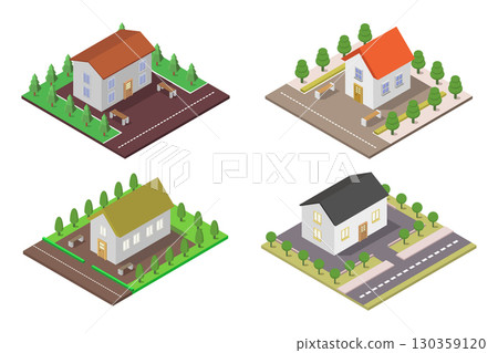 Isometric houses 130359120