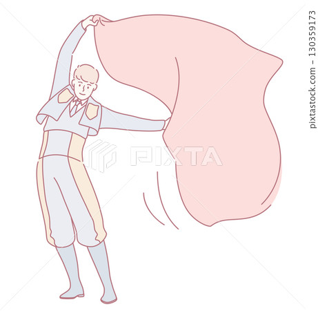 A Dancer Performing Gracefully with Flowing Fabric in a Stunningly Elegant Costume A Dancer Performing Gracefully with Flowing Fabric in a Stunningly Elegant Costume 130359173
