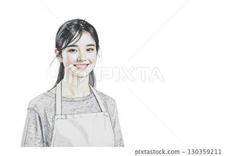 A young cafe clerk 130359211