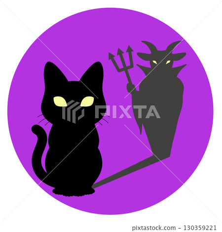 Halloween_Black cat and devil 130359221