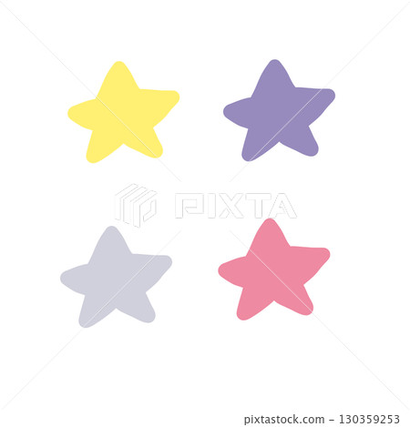 Pastel colored stars set Pastel colored stars set 130359253
