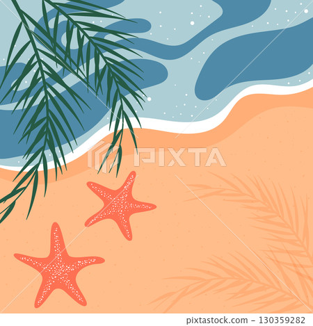 ocean beach illustration 130359282