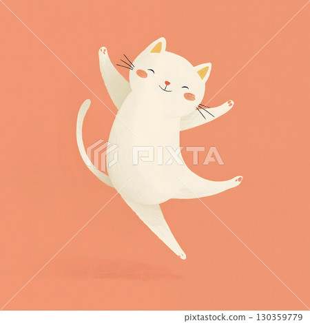 Happy Jumping Kitten 130359779