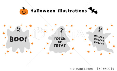 Halloween illustration material. Decoration set 130360015