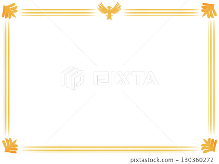 帶有鳳凰圖案的簡約橫向證書框 130360272