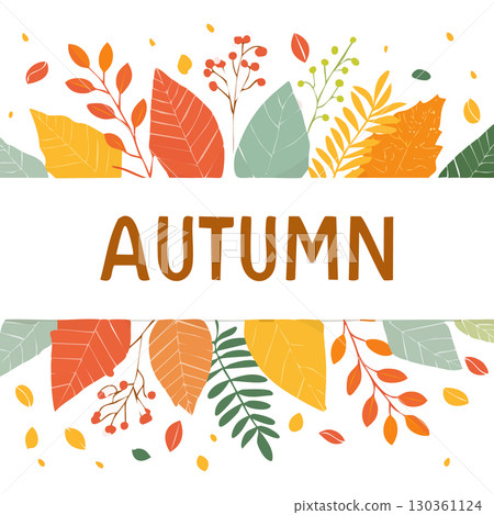 Autumn composition with bright leaves and empty copyspace. . Autumn composition with bright leaves and empty copyspace. . 130361124