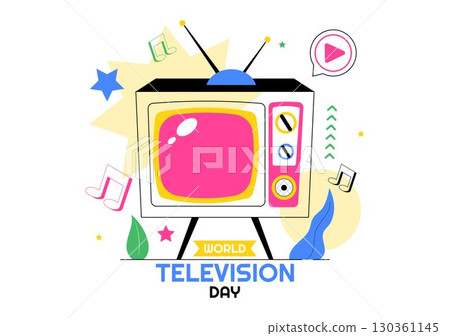World Television Day Vector Illustration on November 21, Featuring TV, Signal, and Global Broadcasting Concepts in a Flat Style Cartoon Background World Television Day Vector Illustration on November 21, Featuring TV, Signal, and Global Broadcasting Concepts in a Flat Style Cartoon Background 130361145