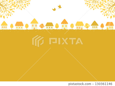 簡單的秋季街道景觀插圖 130361146