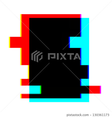 Glitch Neon rectangle frame with Retro 80s, Y2K Vibe Glitch Neon rectangle frame with Retro 80s, Y2K Vibe 130361173