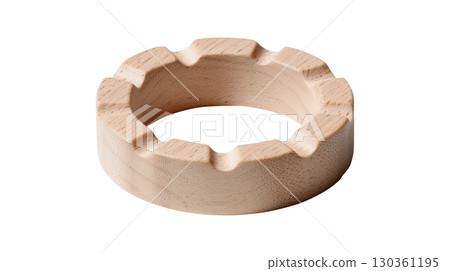 Round natural wood ornament with unique carved details for handmade accessory 130361195