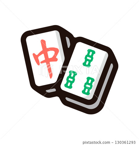 Mahjong, mahjong tile illustration icon (entertainment, leisure, gambling material) 130361293