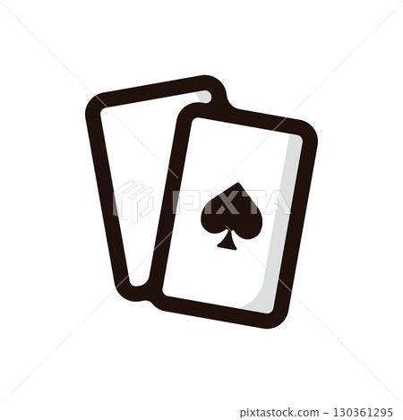 撲克牌插圖圖示（娛樂、休閒、賭博材料） 130361295