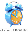 Blue 3D alarm clock. AI-generated item 130361663