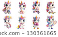 3d cute unicorns doing various sports. AI-generated item 130361665