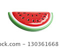 3d slice of watermelon. AI-generated item 130361668