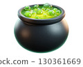 3d magic cauldron with bubbles. AI-generated item 130361669