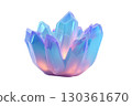 3d colorful luminous crystal. AI-generated item 130361670