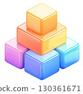 Pyramid of 3D cubes. AI-generated item 130361671