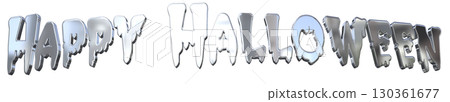 3DCG文字「萬聖節快樂」萬聖節快樂 130361677