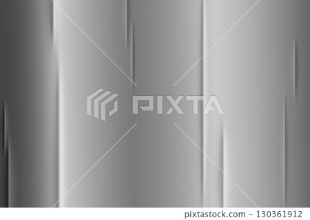Silver foil background with metal gradient. Grey chrome mirror surface. Smooth shiny stainless effect of glass. Vector aluminum texture with realistic reflection. 130361912
