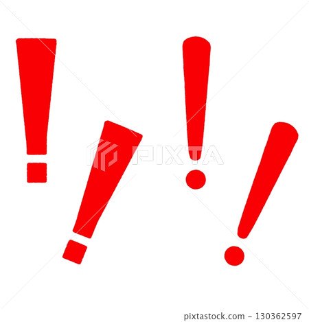 Red exclamation mark set | Supports straight, diagonal, and rounded corners 130362597
