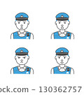 Male police officer 4 facial expressions v2 130362757
