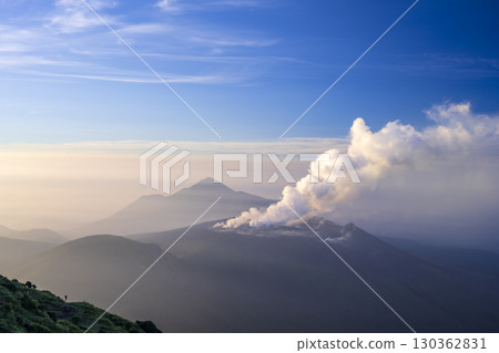 Kirishima Mountains in the morning glow 130362831