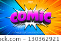 Comic Editable Text Effect Design Illustrator Graphic Style with Customizable Colorful 3d Cartoon Font on Retro Background. Vector Premium Typography Lettering Illustration Template for Greeting Card 130362921