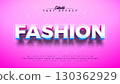 Fashion 3D Text Effect Design Editable and Scalable Vector Graphic Style Effect with Shadow and Bold Colorful Lettering on Pink Background. Premium Business Typography Illustration Mockup Template for 130362929