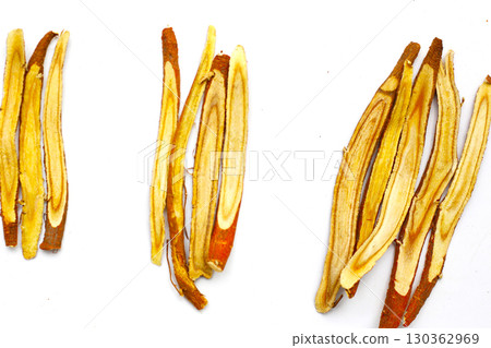Liquorice root herbs, herbal slices Liquorice root herbs, herbal slices 130362969