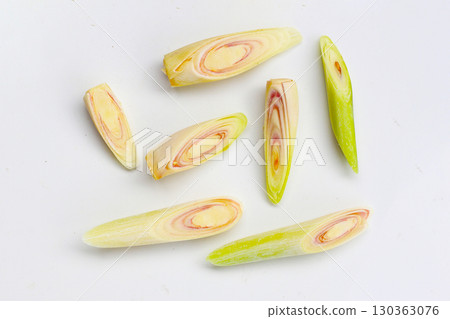 Fresh lemongrass on white background. 130363076