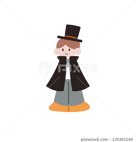 孩子裝扮成萬聖節的樣子[德古拉] 130363289