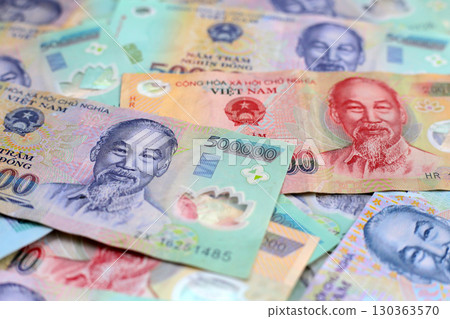 Vietnamese dong banknotes. Money concept 130363570