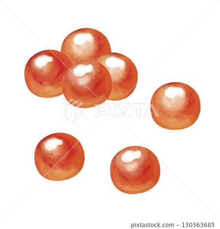 部分：鮭魚籽水彩插圖 130363685