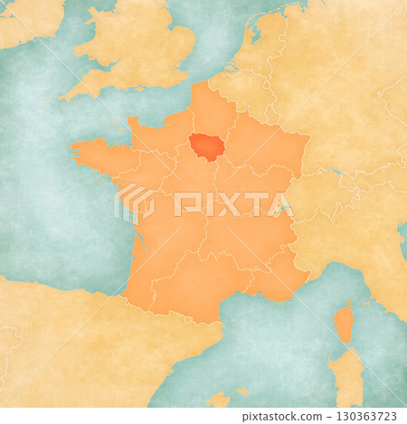 Map of France - Ile-de-France 130363723