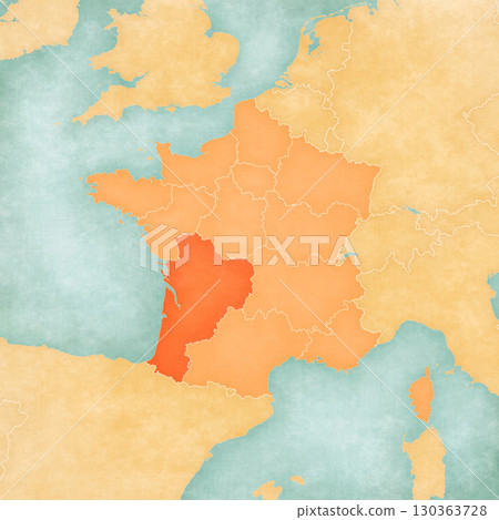 Map of France - Nouvelle-Aquitaine 130363728