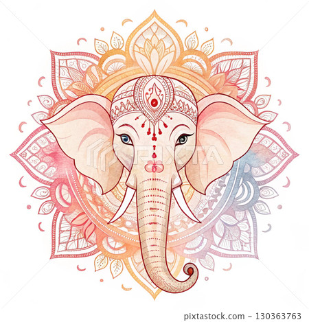 Lord Ganesha Clipart Watercolor 130363763
