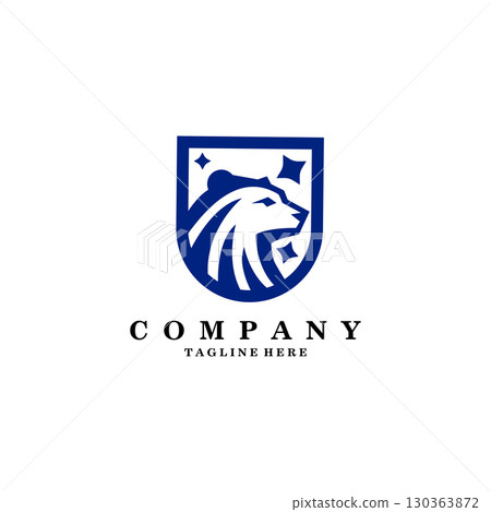 bear shield logo design vector 130363872