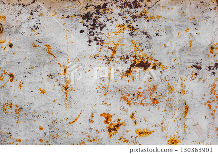 rusty flat sheet steel with peeling white paint rusty flat sheet steel with peeling white paint 130363901