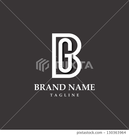 initial letter BG logo design vector 130363964