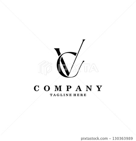 initial letter VC logo design vector 130363989