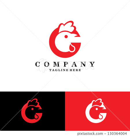 letter G chicken logo design vector 130364004