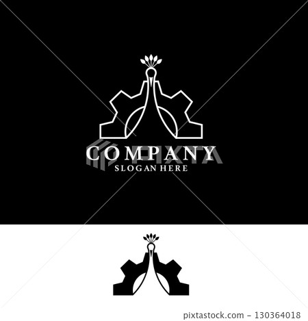peacock gear logo design vector 130364018