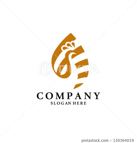 Peacock leaf logo design vector Peacock leaf logo design vector 130364019